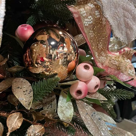 Farrisilk Ball Ornaments>4" Rose Gold Shiny Ornament