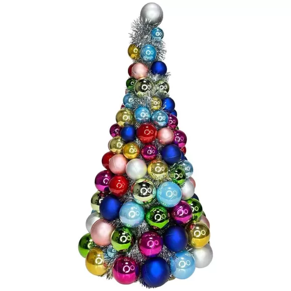 RAZ Table Decor>Ball Ornament Tree, 15.5"