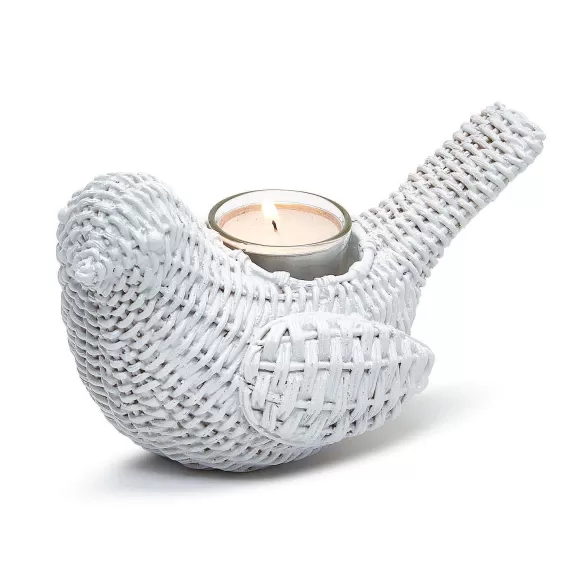 Two's Company Easter>Basket Weave Pattern Bird Cachepot