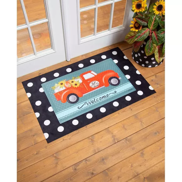 Evergreen Rugs & Mats>Black & White Dots Peeper Layering Mat