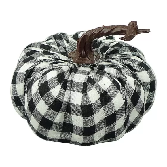 Liberty Floral Home Accents>Black And White Check Fabric Plaid Pumpkin