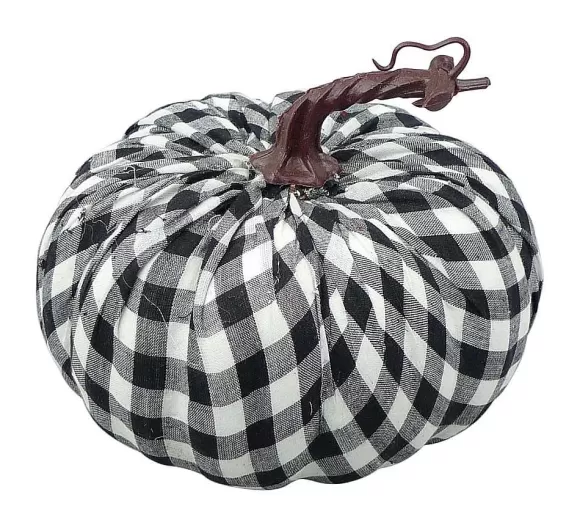 Liberty Floral Home Accents>Black And White Gingham Pumpkin