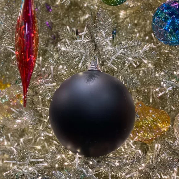 Farrisilk Ball Ornaments>Black Matte Ball Ornament, 4"