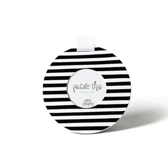 Happy Everything Table Decor>Black Medium Stripe Round Frame By !