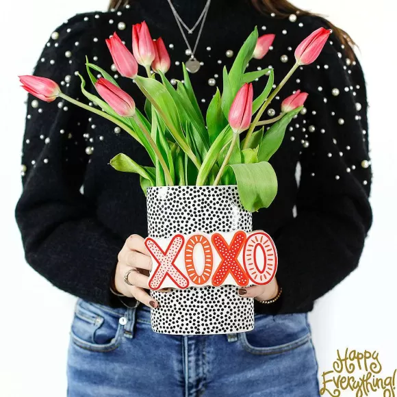 Happy Everything Table Decor>Black Small Dot Big Oval Vase By !