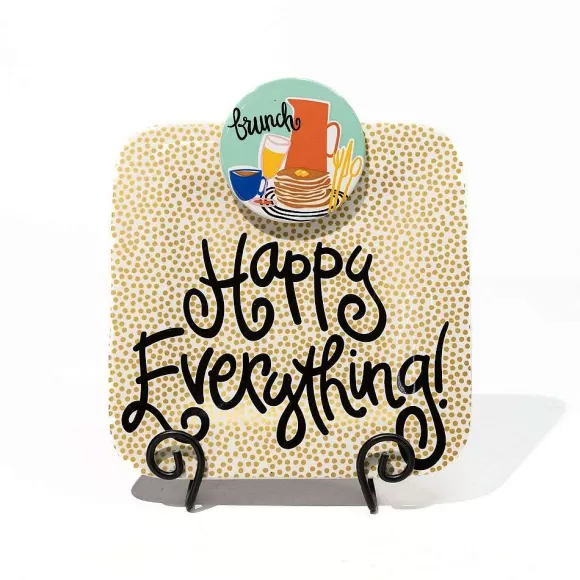 Happy Everything Table Decor>Black Swirl Mini Plate Stand By !