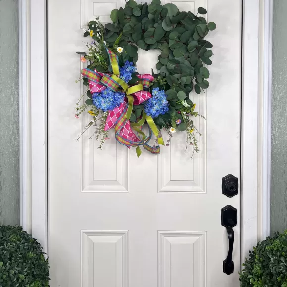 * Spring>Blooming Blue Hydrangea Wreath