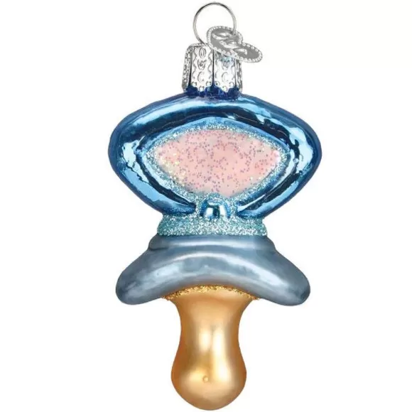 Old World Christmas Celebrate Baby>Blue Pacifier Ornament