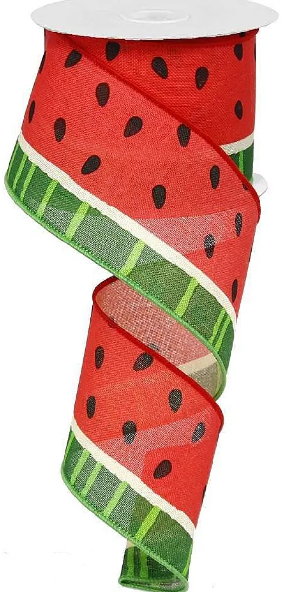 Craig Bachman Ribbon>Bold Watermelon Ribbon 2.5"X50Yd