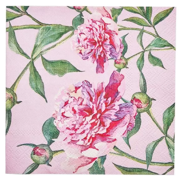 Sophistiplate Celebrate Baby>Cocktail Napkin, Pink Peonies