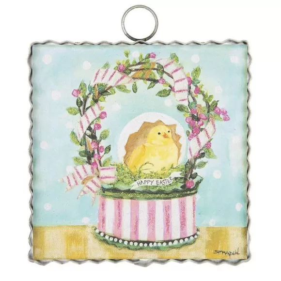 The Round Top Collection Wall Decor>Easter Chick Basket Mini Gallery Art