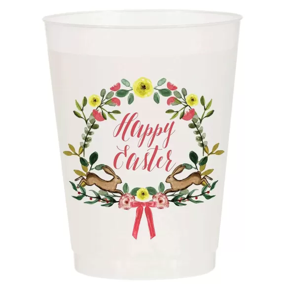 Sip Hip Hooray Party Diy>Easter Floral Wreath Frosted Cups