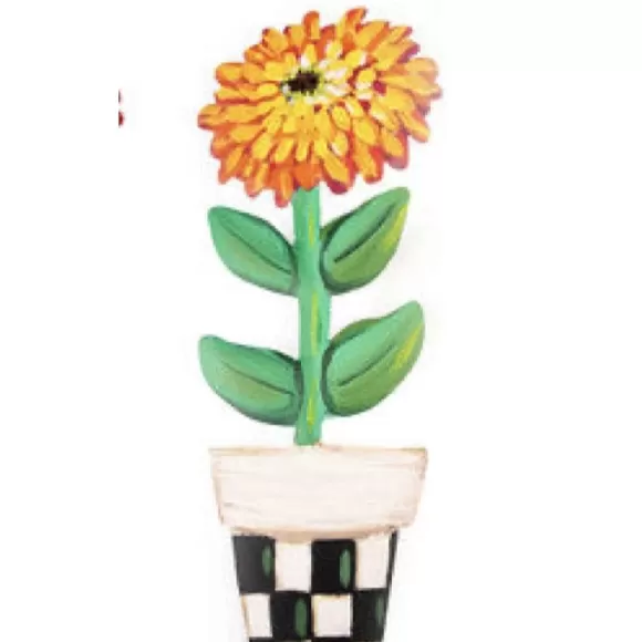 The Round Top Collection Wall Decor>Elegant Zinnia Pot