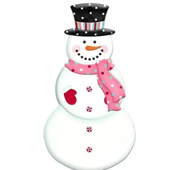 Craig Bachman Table Decor>Embossed Snowman With Scarf