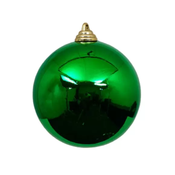 Farrisilk Ball Ornaments>Emerald Green Shiny Ball Ornament, 6"