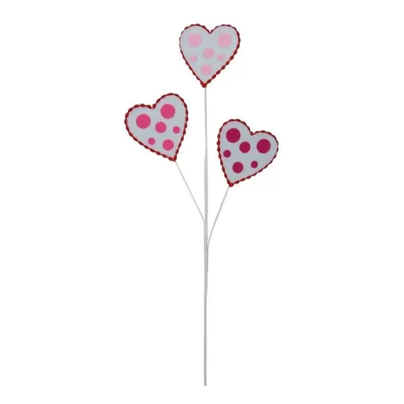 Craig Bachman Sprays>Felt Polkadot Heart Spray, 24.5"