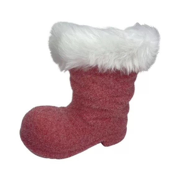 180 Degrees Home Accents>Flocked Boot, 8"