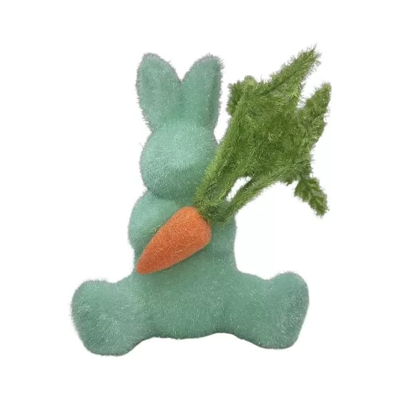 180 Degrees Home Accents>Flocked Bunny With Carrot