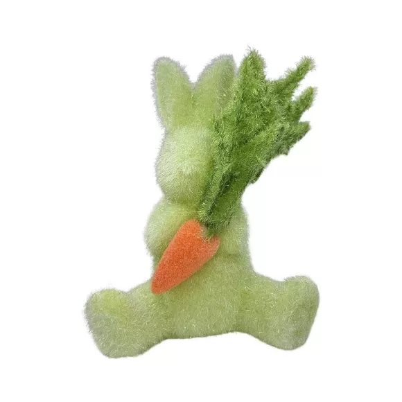 180 Degrees Figurines>Flocked Bunny With Carrot