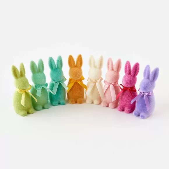 180 Degrees Figurines>Flocked Button Nose Bunny, 6"