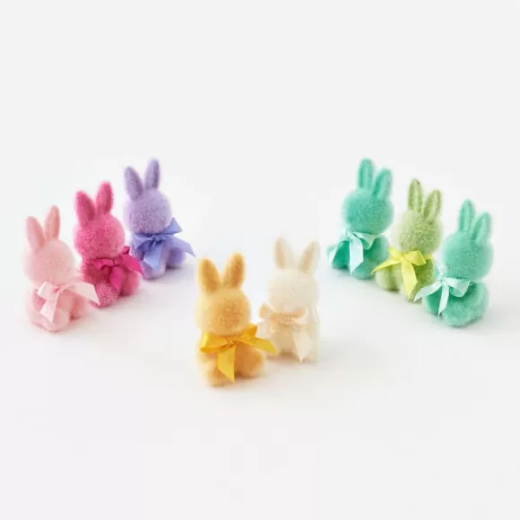 180 Degrees Table Decor>Flocked Sitting Bunny, Mini