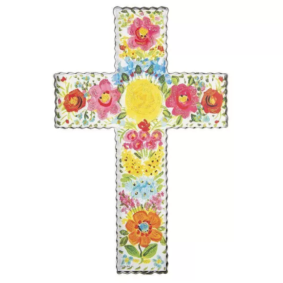 The Round Top Collection Wall Decor>Floral Cross Gallery Art