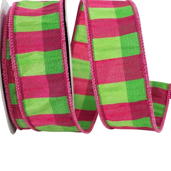 Reliant Ribbon Ribbon>Fuchsia & Lime Elizabeth Ribbon, 1.5" X 10Yd