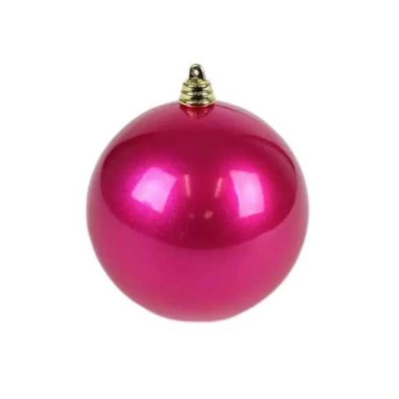 Farrisilk Ball Ornaments>Fuchsia Candy Apple Ball Ornament, 4"