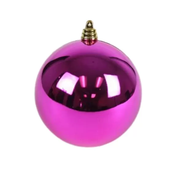 Farrisilk Ball Ornaments>Fuchsia Shiny Ball Ornament, 4"