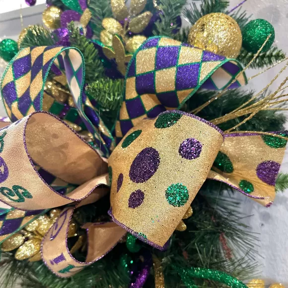 Craig Bachman Ribbon>Giant Mardi Gras Polka Dots, 2.5"X10Yd