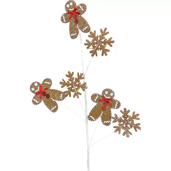 Direct Export Co. Floral>Gingerbread And Snowflake Spray