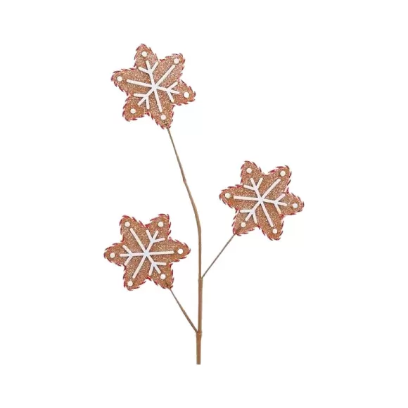 Kurt S. Adler Floral>Gingerbread Star Spray, 28"