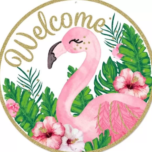 Craig Bachman Table Decor>Glitter Flamingo Sign