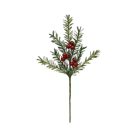 Craig Bachman Floral Decor>Glitter Pine And Ball Spray