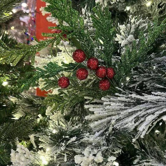 Craig Bachman Floral Decor>Glitter Pine And Ball Spray