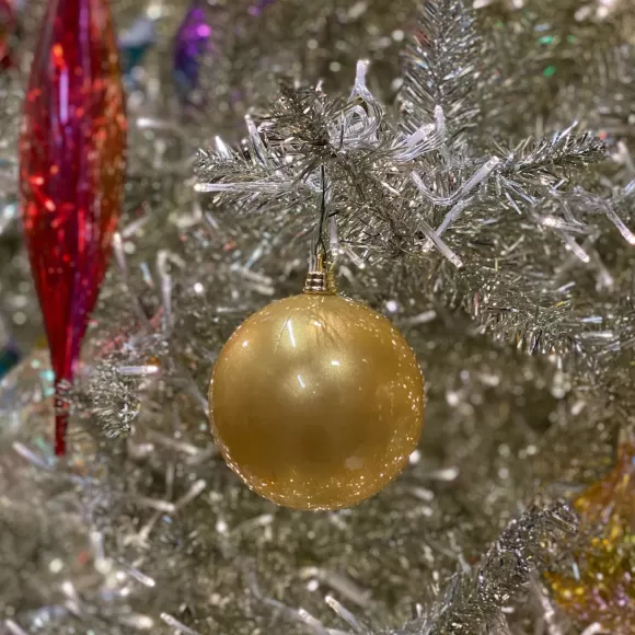 Farrisilk Ball Ornaments>Gold Candy Apple Ball Ornament, 6"