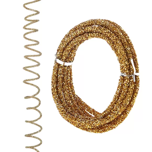 RAZ Garlands>Gold Glittered Rope Garland, 10'