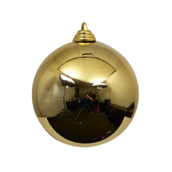 Farrisilk Ball Ornaments>Gold Shiny Ball Ornament, 4"