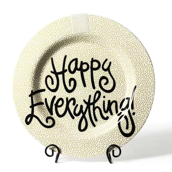 Happy Everything Table Decor>Gold Small Dot Big Round Platter By !