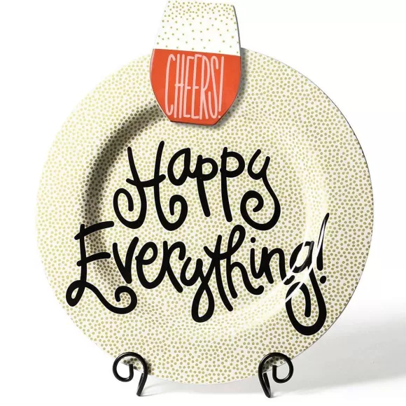 Happy Everything Table Decor>Gold Small Dot Big Round Platter By !