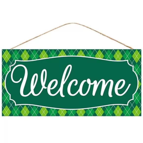 Craig Bachman Focal Points>Green Argyle Welcome Sign