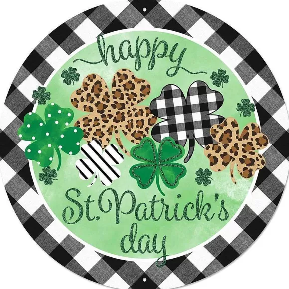 Craig Bachman Table Decor>Happy St. Patrick's Day Sign, 8"