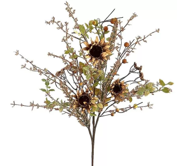 Liberty Floral Floral Decor>Ivory Sunflower Berry Filler Bush