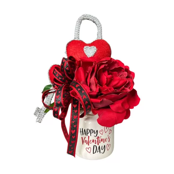 * Table Decor>Key To My Heart Valentine Arrangement