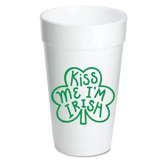 Sip Hip Hooray Party Diy>Kiss Me I'M Irish Foam Cups