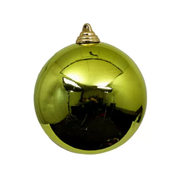 Farrisilk Ball Ornaments>Lime Green Shiny Ball Ornament, 4"