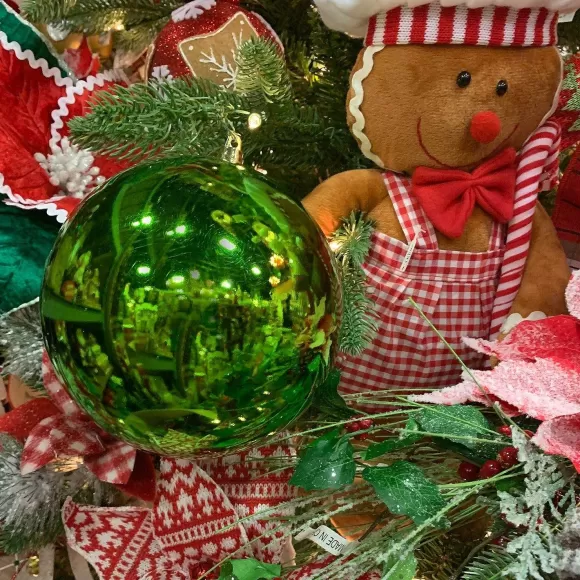 Farrisilk Ball Ornaments>Lime Green Shiny Ball Ornament, 4"