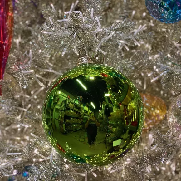 Farrisilk Ball Ornaments>Lime Green Shiny Ball Ornament, 6"