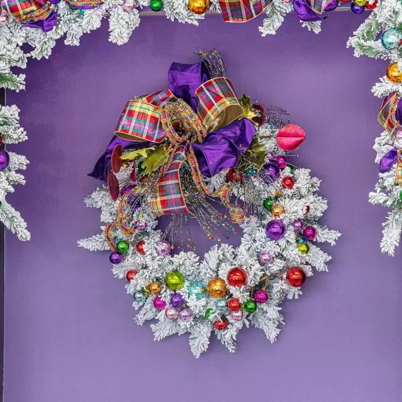 RAZ Garlands>Merry And Bright Ball Garland, 4'