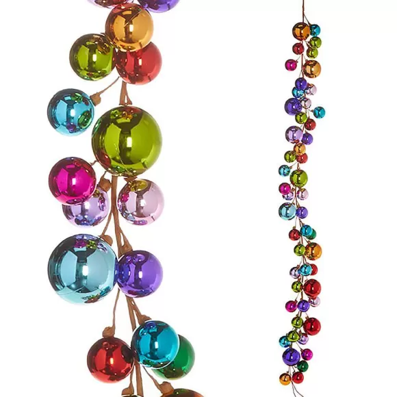 RAZ Garlands>Merry And Bright Ball Garland, 4'